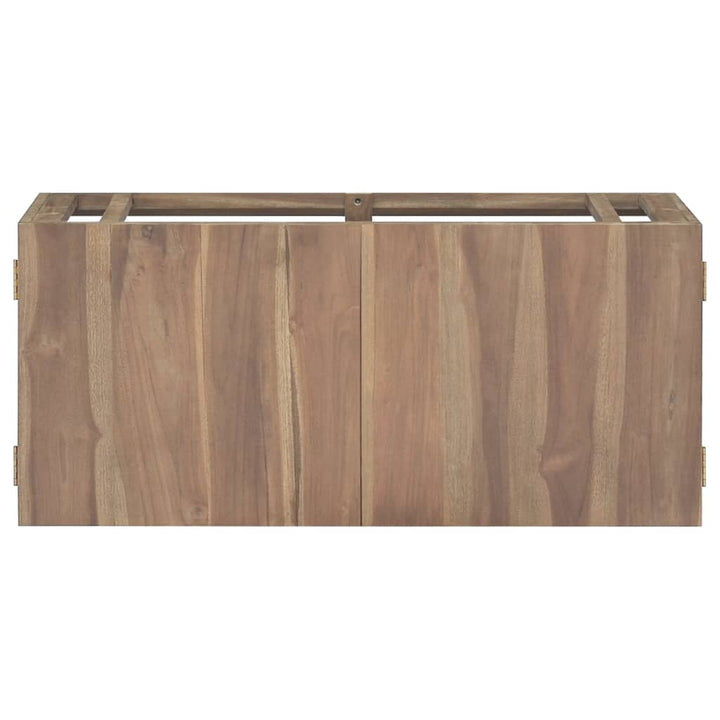 vidaXL Wall Cabinet Bathroom Storage Vanity Mirror Cabinet Solid Wood Teak-1