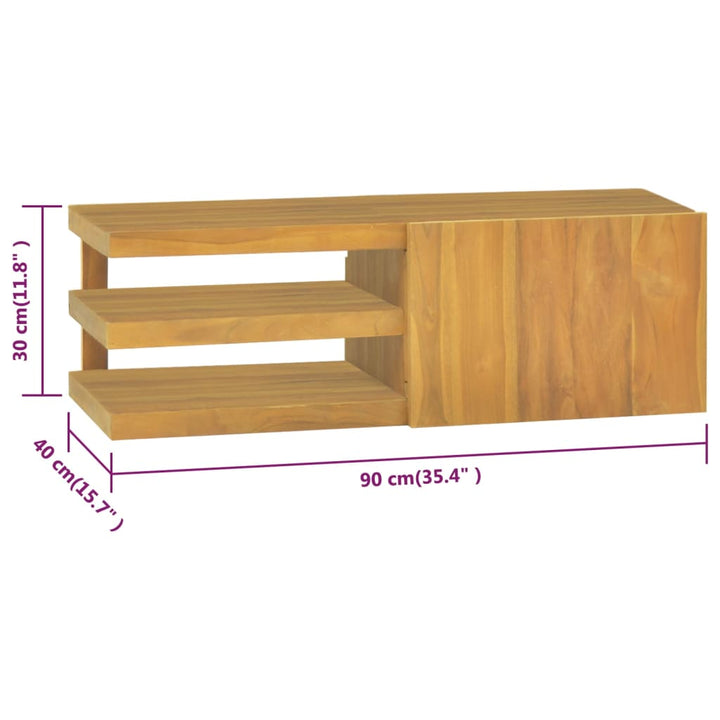 vidaXL Wall Cabinet Wall Mounted Bathroom Storage Cabinet Solid Wood Teak-5