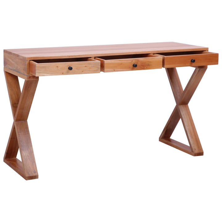 vidaXL Computer Desk Study Writing Desk Home Office Table Solid Wood Mahogany-4