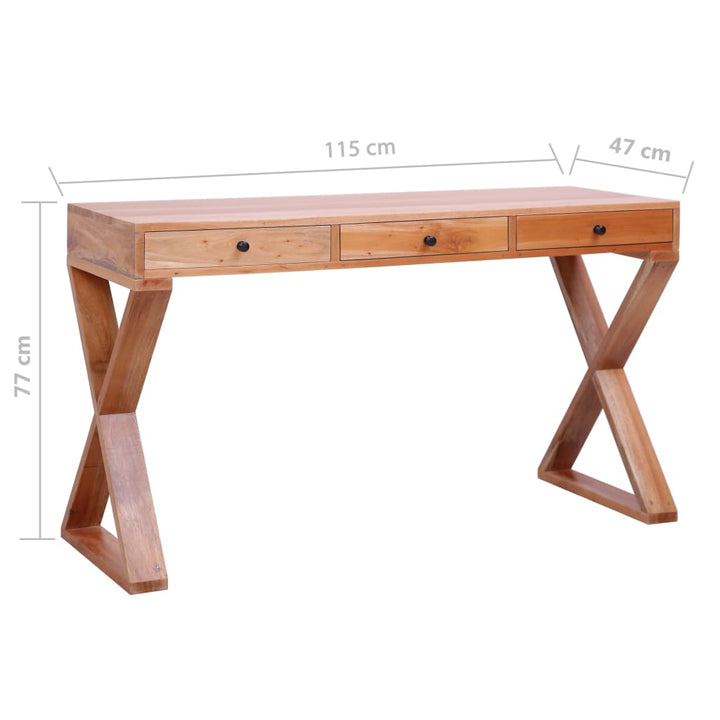 vidaXL Computer Desk Study Writing Desk Home Office Table Solid Wood Mahogany-1