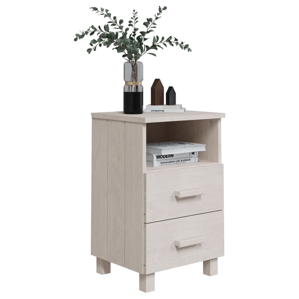 vidaXL Nightstand Storage Bedside Cabinet Nightstand with 2 Drawers Pine Wood-0