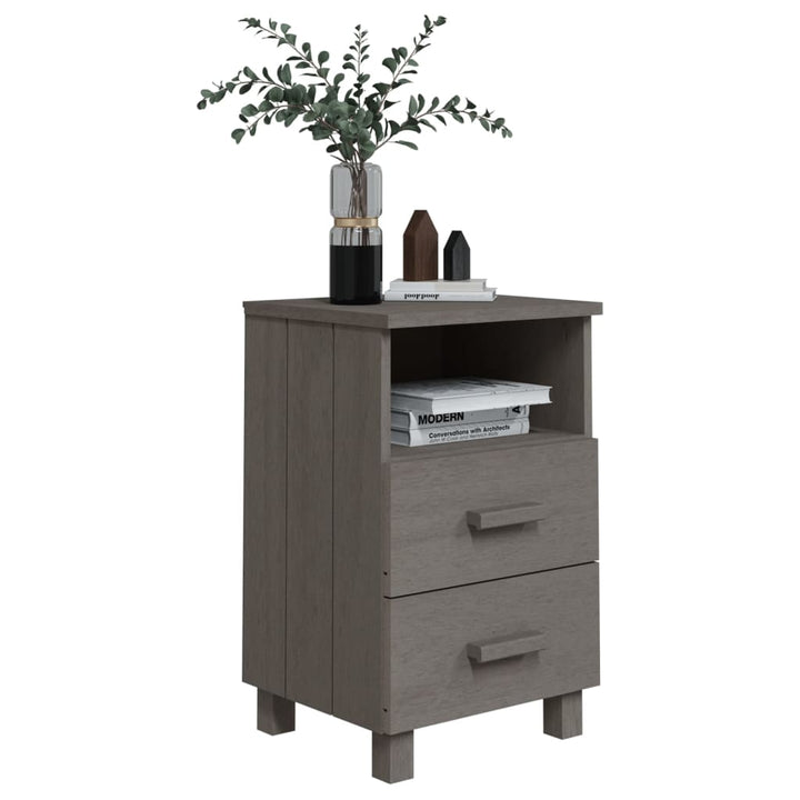 vidaXL Nightstand Storage Bedside Cabinet Nightstand with 2 Drawers Pine Wood-5