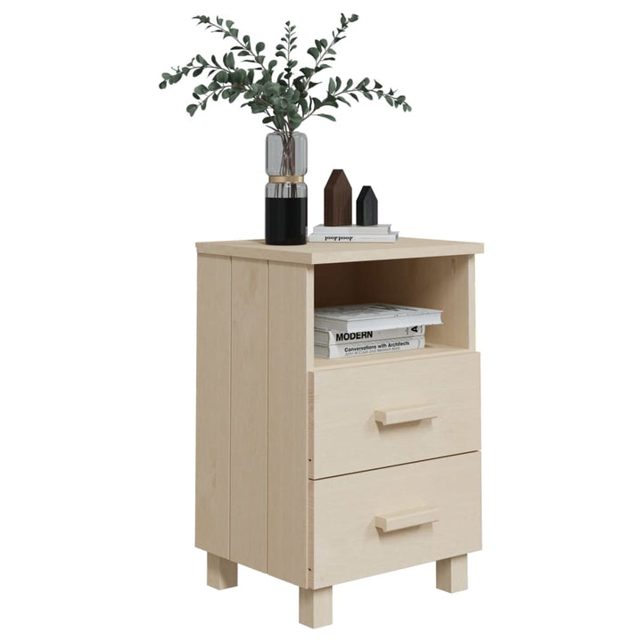 vidaXL Nightstand Storage Bedside Cabinet Nightstand with 2 Drawers Pine Wood-6
