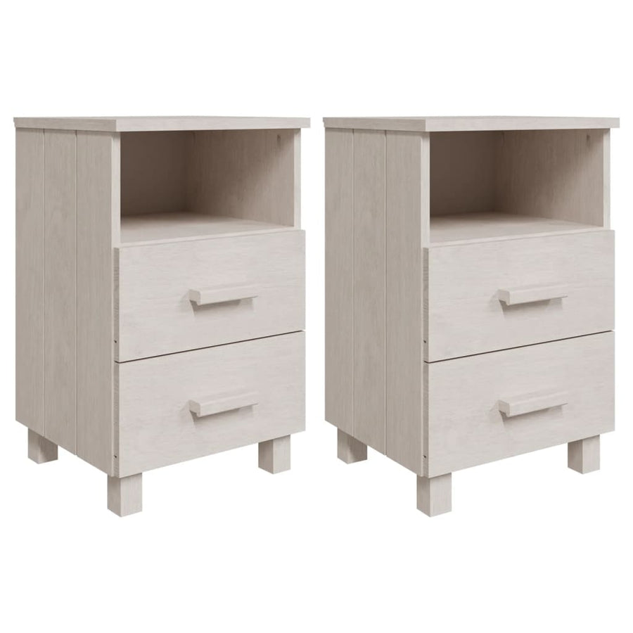 vidaXL Nightstand Storage Bedside Cabinet Nightstand with 2 Drawers Pine Wood-20