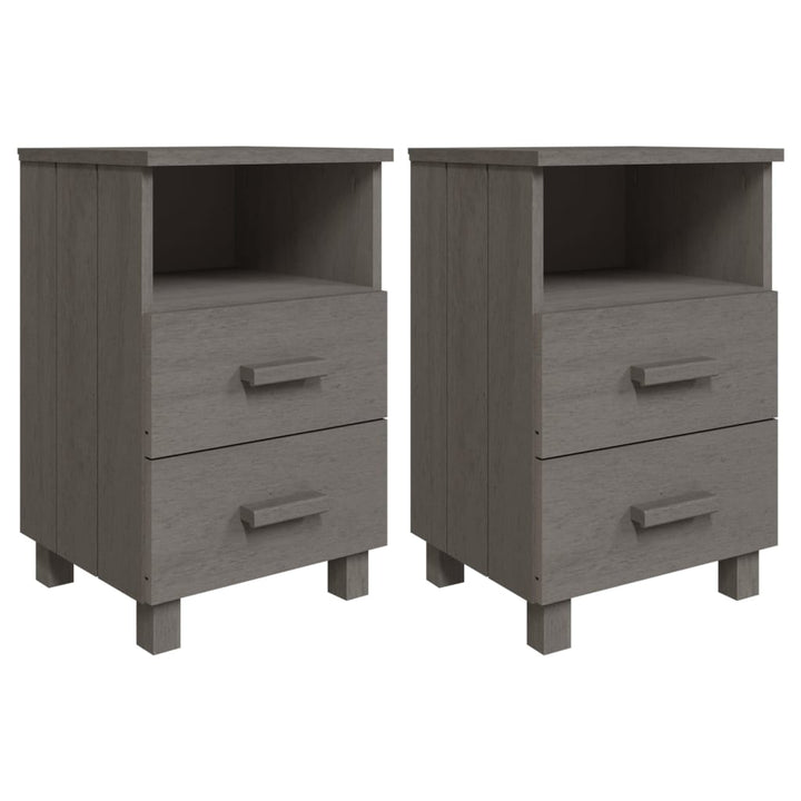 vidaXL Nightstand Storage Bedside Cabinet Nightstand with 2 Drawers Pine Wood-17