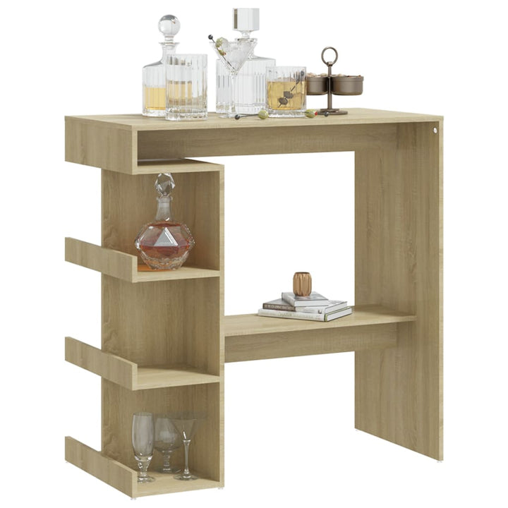 vidaXL Bar Table Dining Room Standing Desk with Storage Rack Engineered Wood-0