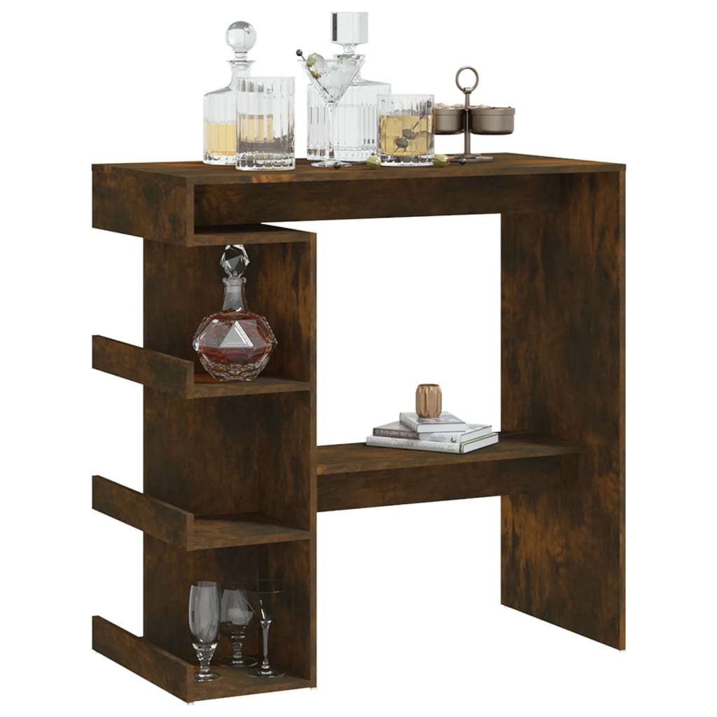 vidaXL Bar Table Dining Room Standing Desk with Storage Rack Engineered Wood-45