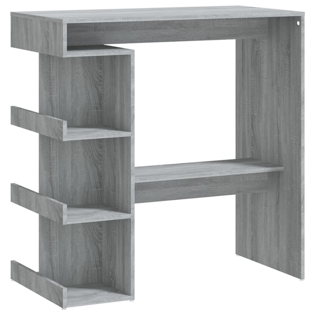 vidaXL Bar Table Dining Room Standing Desk with Storage Rack Engineered Wood-14