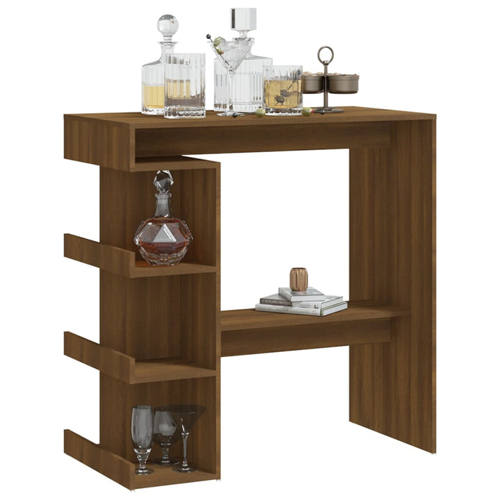 vidaXL Bar Table Dining Room Standing Desk with Storage Rack Engineered Wood-52