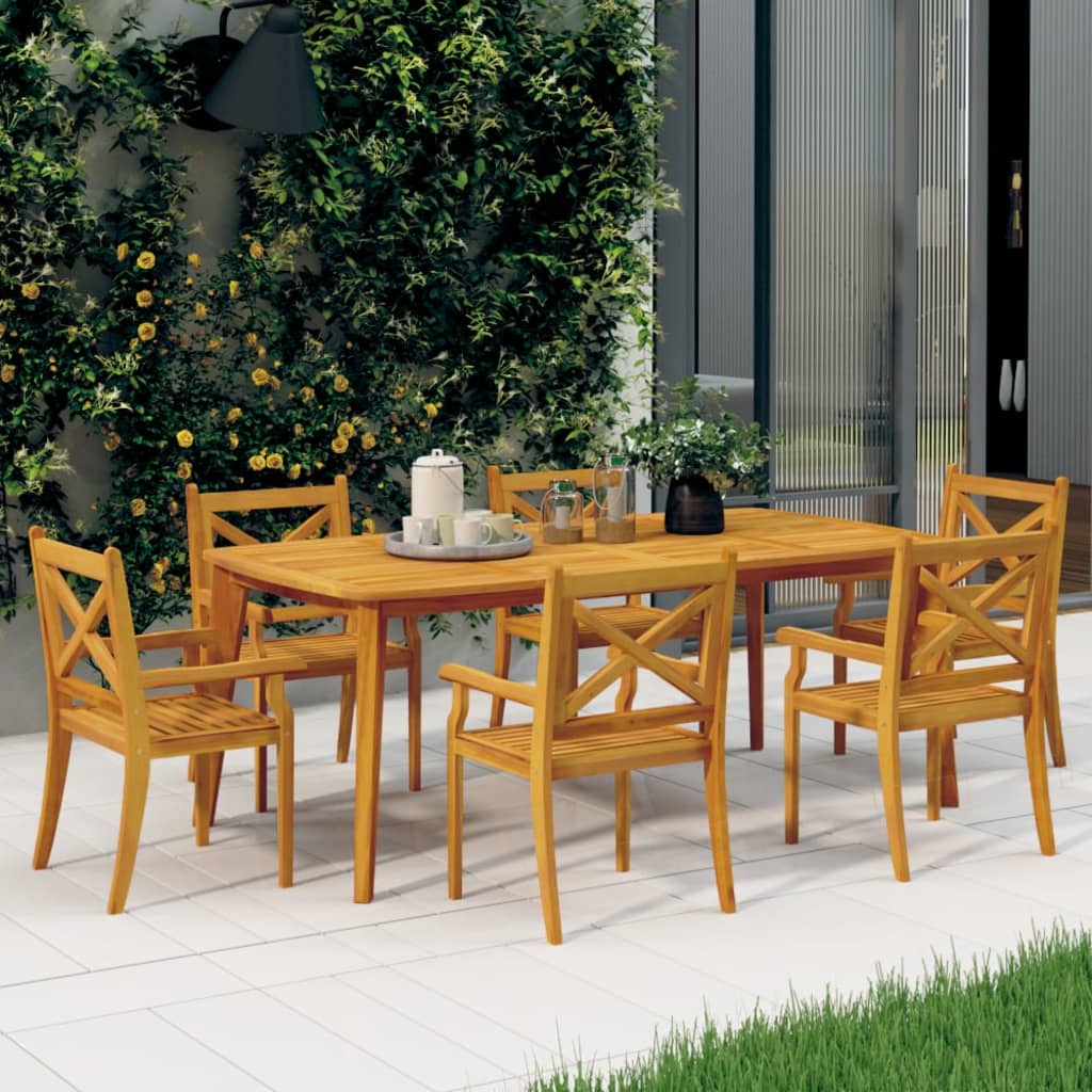 vidaXL Outdoor Dining Chairs Patio Dining Chair with Armrest Solid Wood Acacia-1