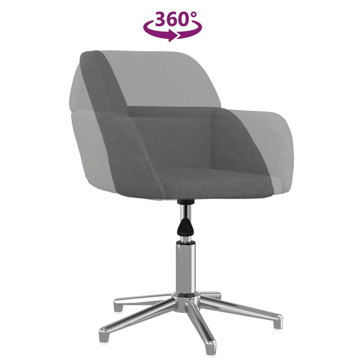 vidaXL Swivel Office Chair Home Office Desk Chair with Wheels and Arms Fabric-22