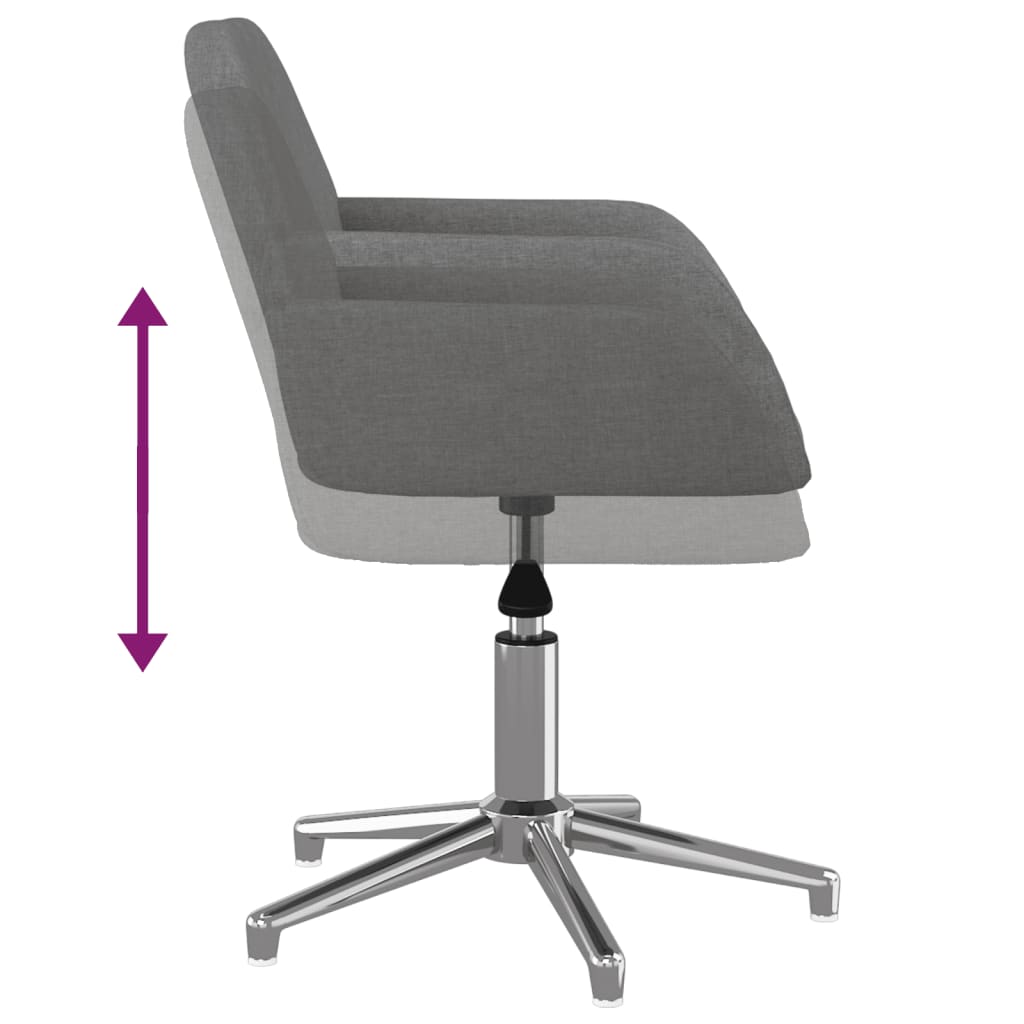 vidaXL Swivel Office Chair Home Office Desk Chair with Wheels and Arms Fabric-23