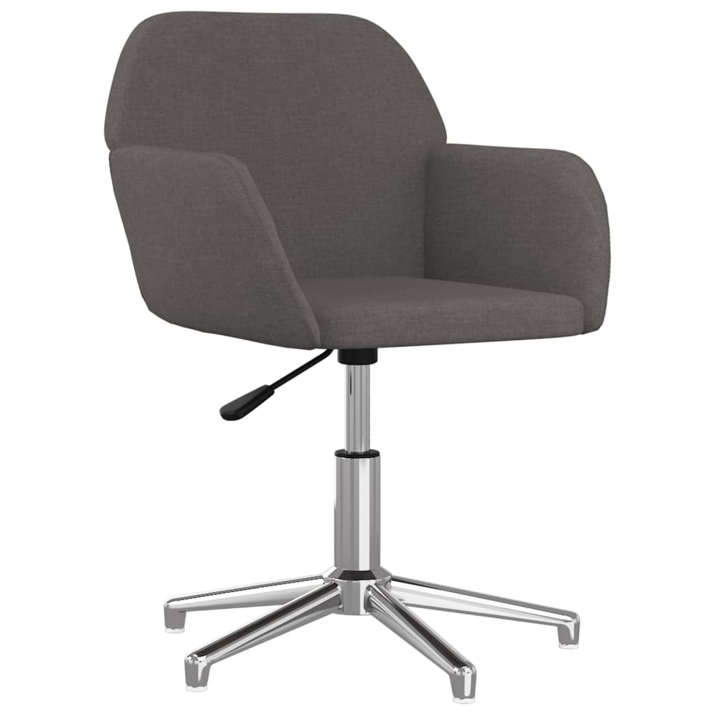 vidaXL Swivel Office Chair Home Office Desk Chair with Wheels and Arms Fabric-2