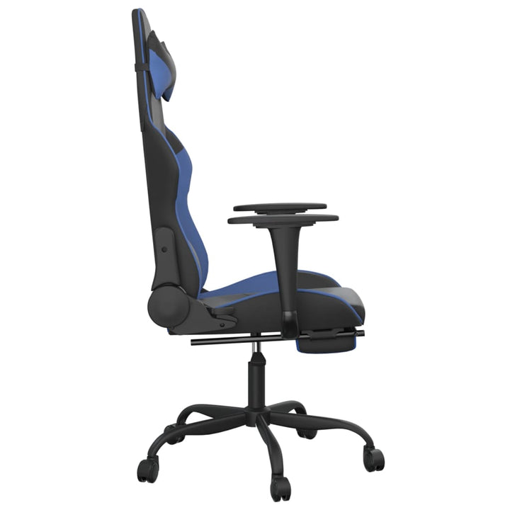 vidaXL Gaming Chair Swivel Massage Gaming Chair with Footrest Faux Leather-17
