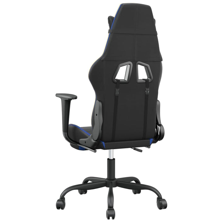 vidaXL Gaming Chair Swivel Massage Gaming Chair with Footrest Faux Leather-18