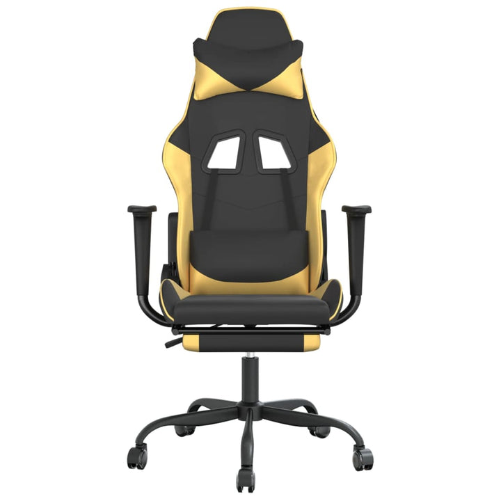vidaXL Gaming Chair Swivel Massage Gaming Chair with Footrest Faux Leather-65