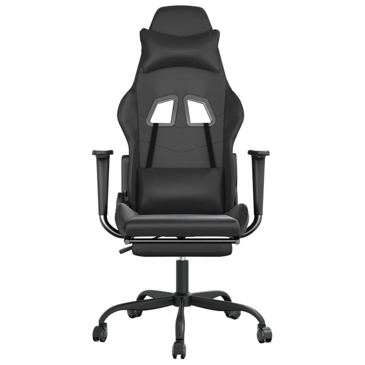 vidaXL Gaming Chair Swivel Massage Gaming Chair with Footrest Faux Leather-10