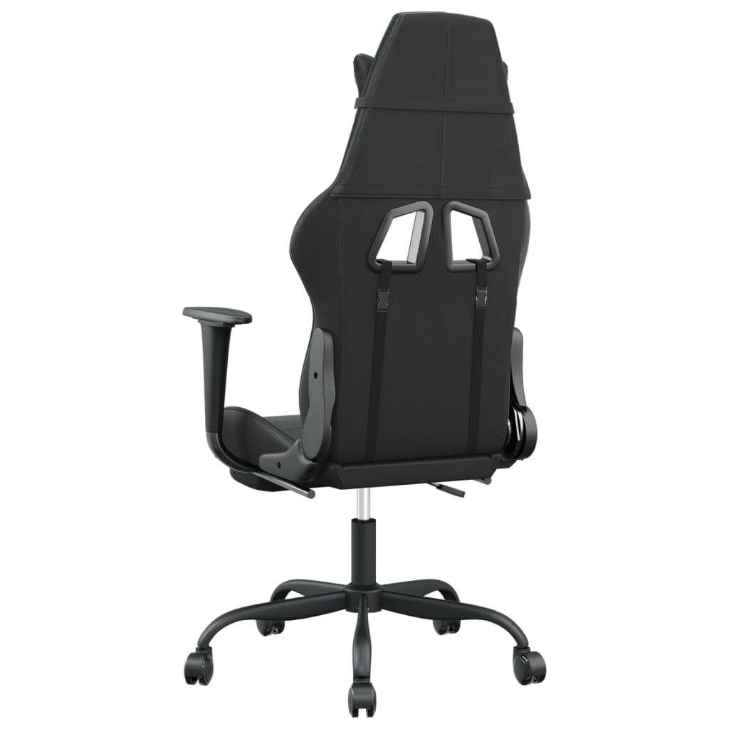 vidaXL Gaming Chair Swivel Massage Gaming Chair with Footrest Faux Leather-12