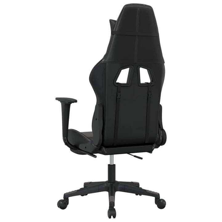 vidaXL Massage Gaming Chair with Footrest Black Faux Leather-66