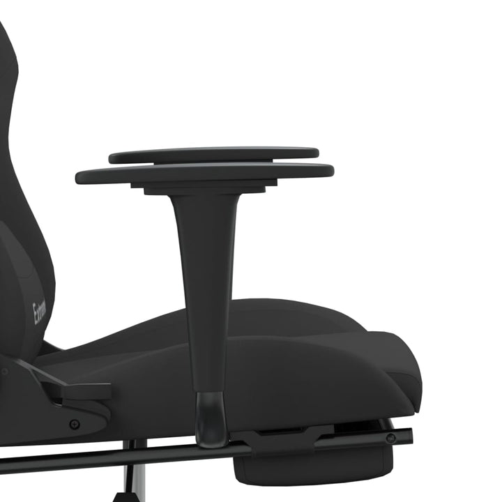 vidaXL Massage Gaming Chair with Footrest Black Fabric-47