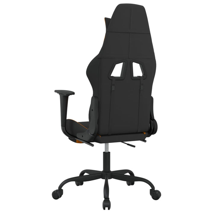 vidaXL Massage Gaming Chair with Footrest Black Fabric-71
