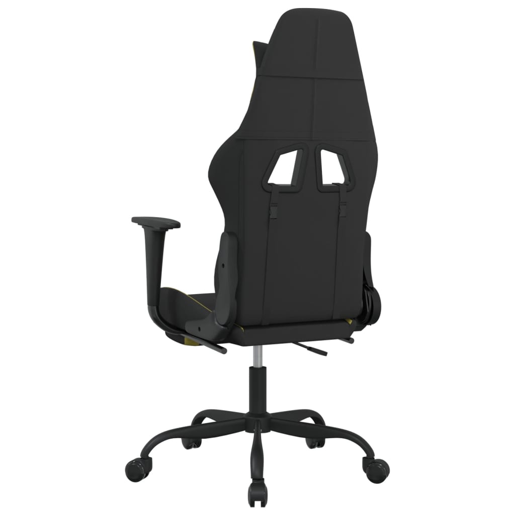 vidaXL Massage Gaming Chair with Footrest Black Fabric-55