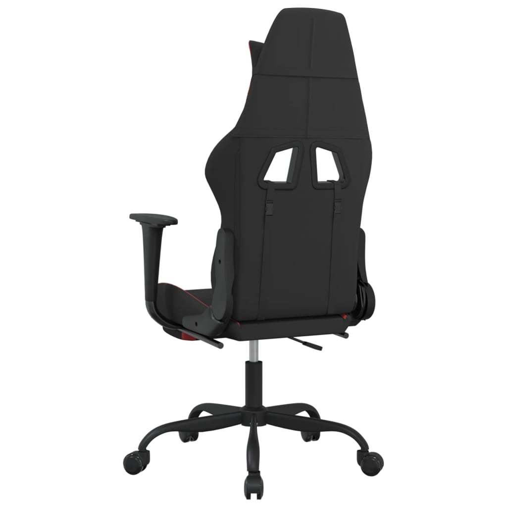 vidaXL Massage Gaming Chair with Footrest Black Fabric-10