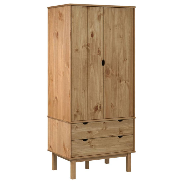 vidaXL Closet Cabinet Wardrobe Closet Organizer Armoire OTTA Solid Wood Pine-11