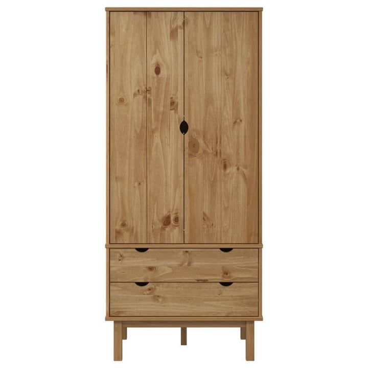 vidaXL Closet Cabinet Wardrobe Closet Organizer Armoire OTTA Solid Wood Pine-19