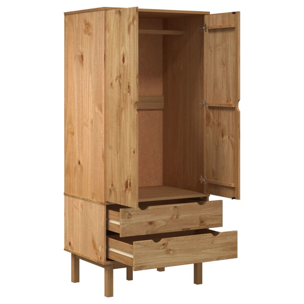 vidaXL Closet Cabinet Wardrobe Closet Organizer Armoire OTTA Solid Wood Pine-20