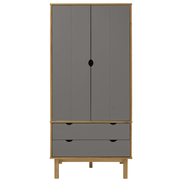 vidaXL Closet Cabinet Wardrobe Closet Organizer Armoire OTTA Solid Wood Pine-2