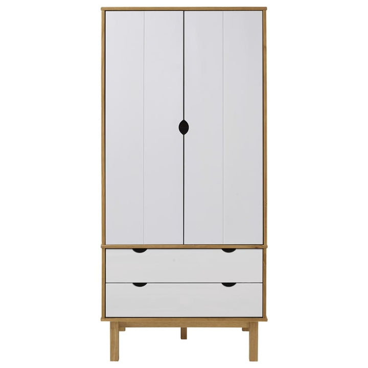 vidaXL Closet Cabinet Wardrobe Closet Organizer Armoire OTTA Solid Wood Pine-8