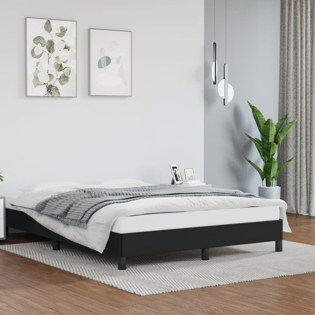 vidaXL Bed Frame Upholstered Platform Bed Base Frame for Bedroom Faux Leather-15
