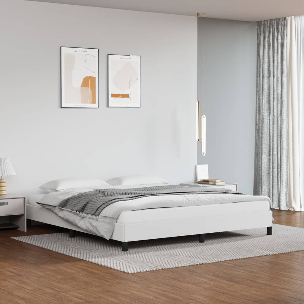 vidaXL Bed Frame Upholstered Platform Bed Base Frame for Bedroom Faux Leather-26