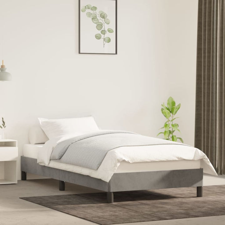 vidaXL Bed Frame Upholstered Platform Bed with Wooden Slats Support Velvet-23