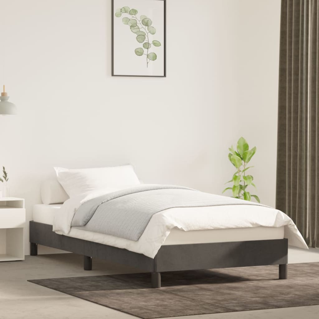 vidaXL Bed Frame Upholstered Platform Bed with Wooden Slats Support Velvet-73