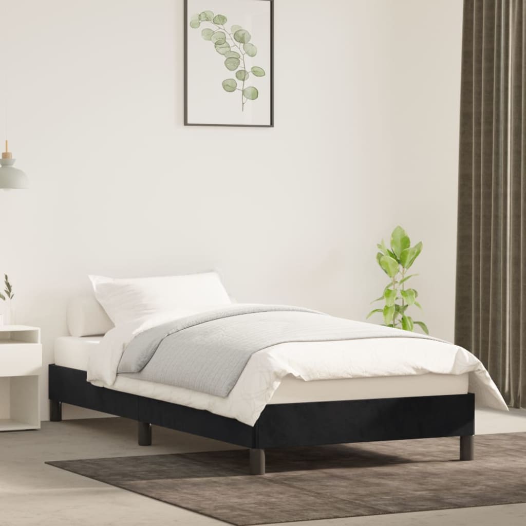 vidaXL Bed Frame Upholstered Platform Bed with Wooden Slats Support Velvet-47