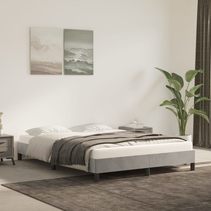 vidaXL Bed Frame Upholstered Platform Bed with Wooden Slats Support Velvet-61
