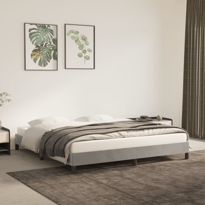 vidaXL Bed Frame Upholstered Platform Bed with Wooden Slats Support Velvet-63