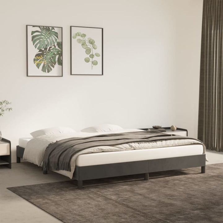 vidaXL Bed Frame Upholstered Platform Bed with Wooden Slats Support Velvet-31