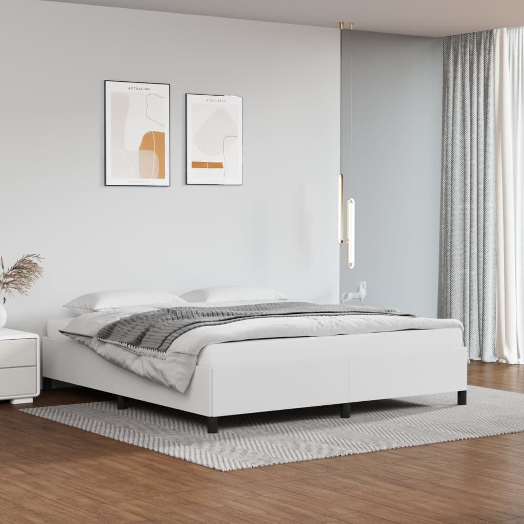vidaXL Bed Frame Upholstered Platform Bed Base Frame for Bedroom Faux Leather-44