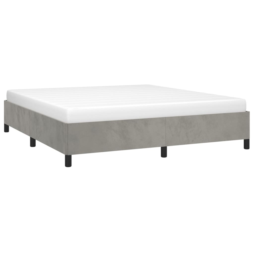 vidaXL Bed Frame Upholstered Platform Bed with Wooden Slats Support Velvet-58