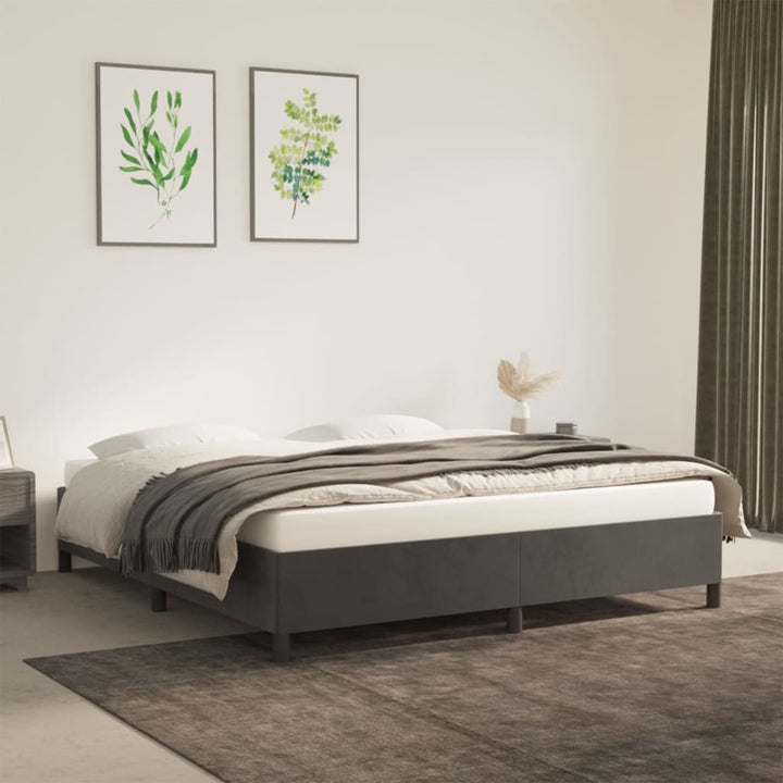 vidaXL Bed Frame Upholstered Platform Bed with Wooden Slats Support Velvet-17