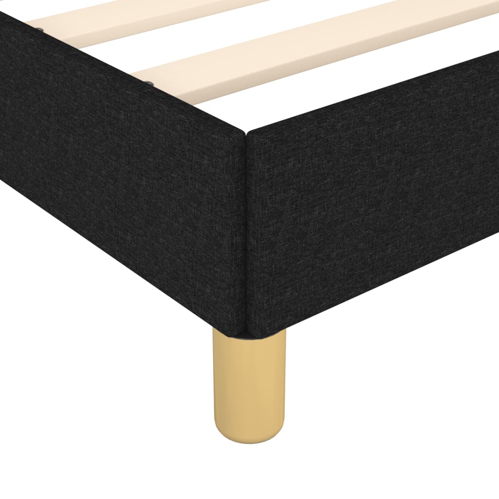 vidaXL Bed Frame with Headboard Black 53.9"x74.8" Full Fabric-22