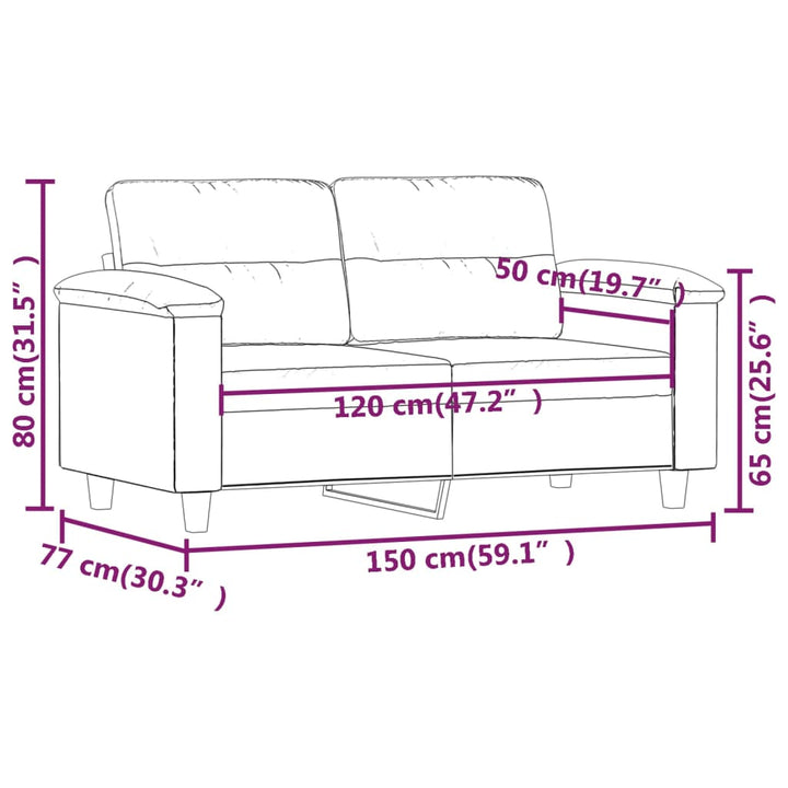 vidaXL Sofa Chair Living Room Upholstered Chair with Armrest Microfiber Fabric-70