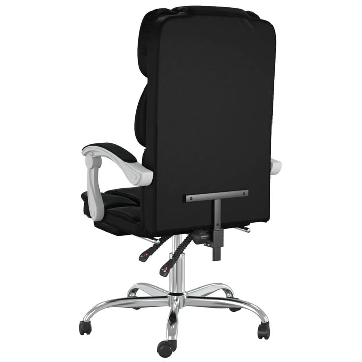 vidaXL Reclining Office Chair Black Faux Leather-11
