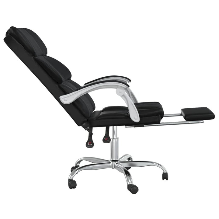 vidaXL Reclining Office Chair Black Faux Leather-13