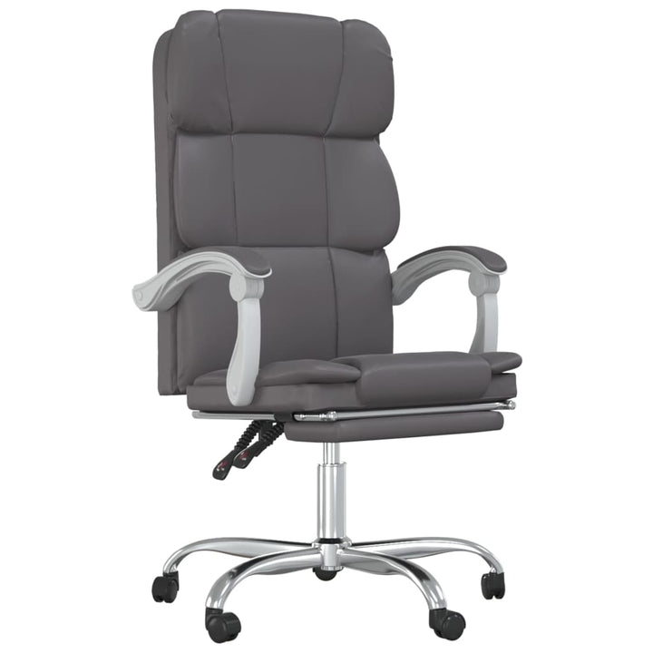 vidaXL Reclining Office Chair Black Faux Leather-5