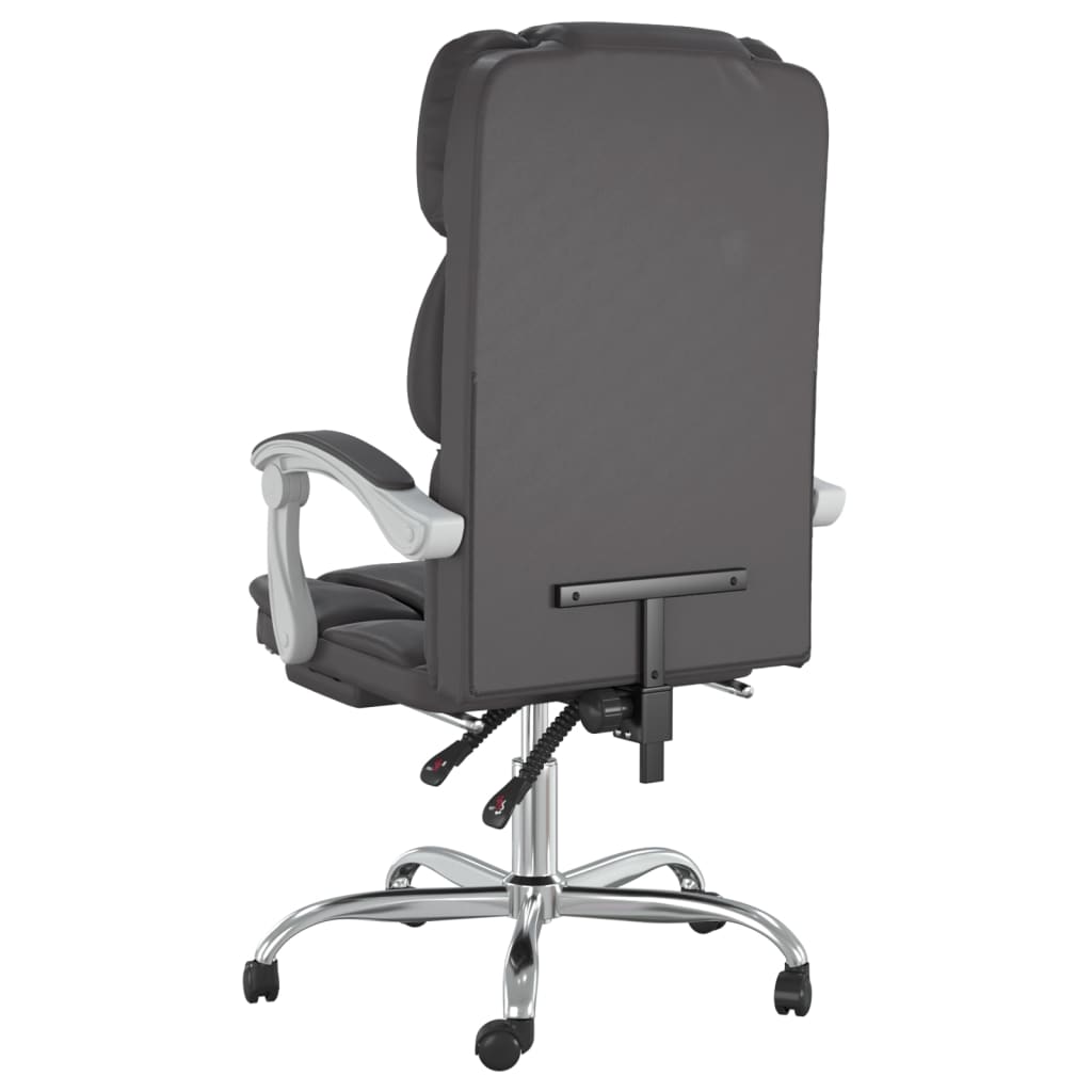 vidaXL Reclining Office Chair Black Faux Leather-17