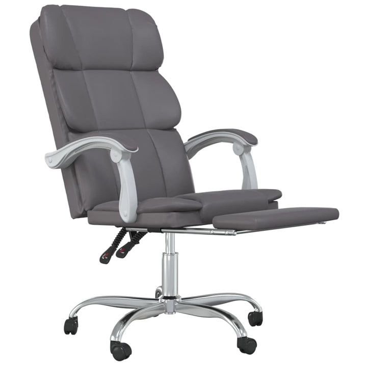 vidaXL Reclining Office Chair Black Faux Leather-18